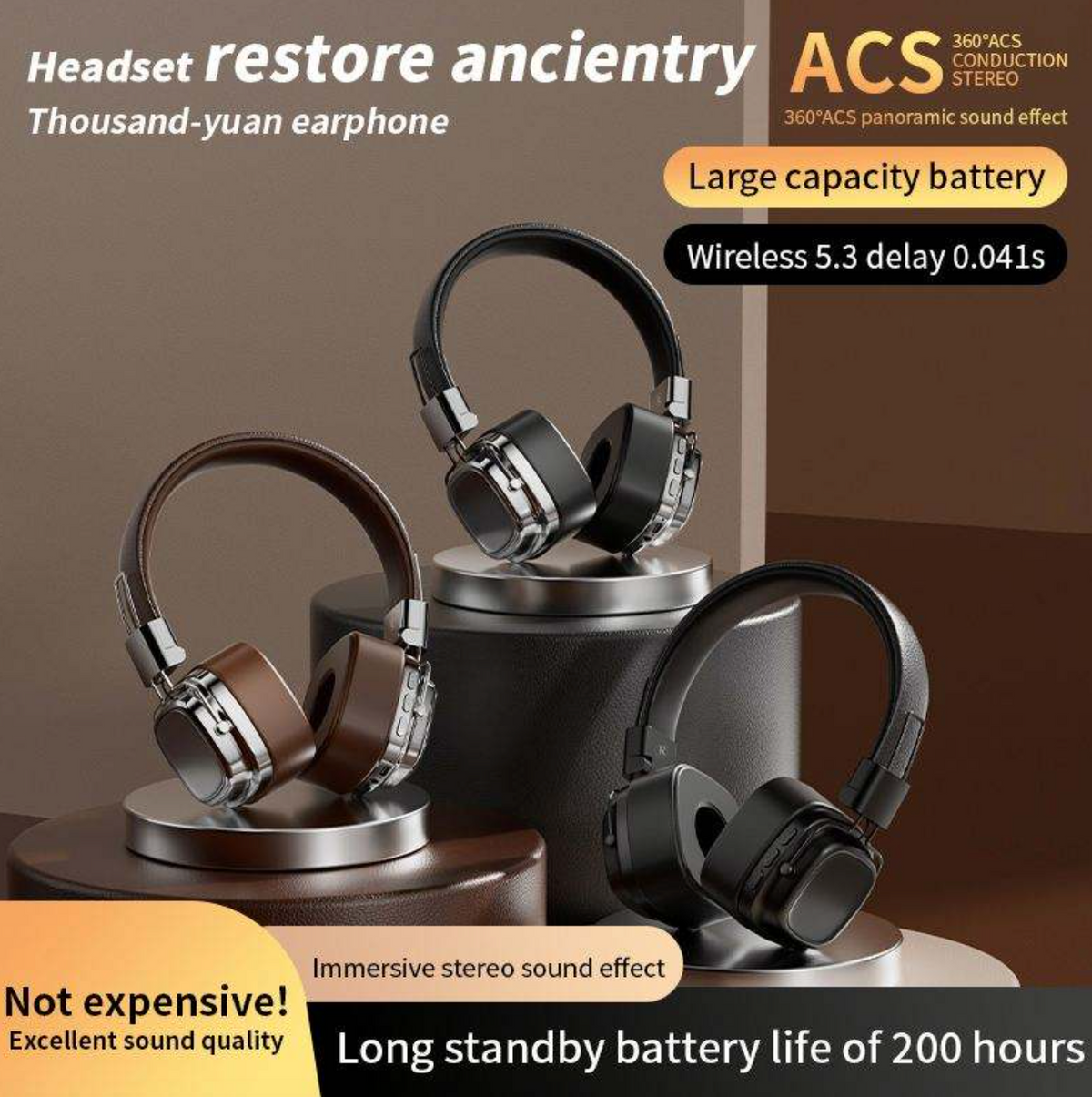 Bluetooth 5.3 Over-Ear Headset
